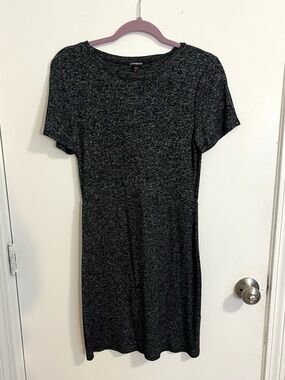 Express Black Heather Short Sleeve Mini Dress